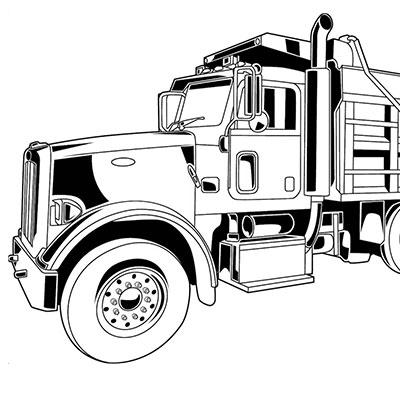outline drawing of a truck